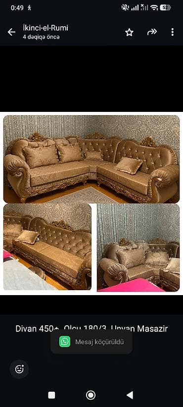 divan ucuz qiymete: Divan 450₼ .Olcu 180/3 .Unvan Masazir &Rumi — 1