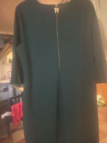 Qadın geyim dəsti - Qara-yaşıl rəngli zərli don: Dizə yaxın uzunluq — 5