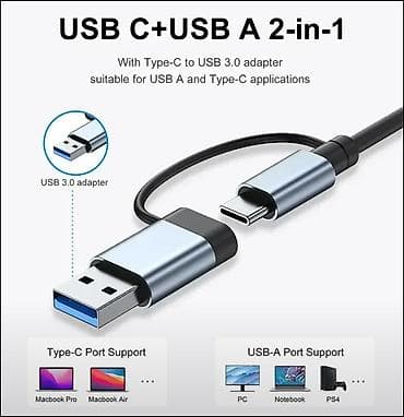 asus klaviatura: USB-C və USB-A 2‑də 1 HUB Çoxportlu genişləndirmə adapteri: - 3x USB — 3