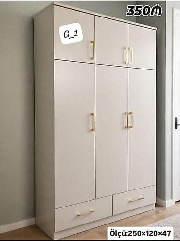 Minimalist üslubda 3 qapılı geyim şkafı. - Rəng: açıq bej - Ölçü lalafo.az -da Minimalist üslubda 3 qapılı geyim şkafı. - Rəng: açıq bej - Ölçü