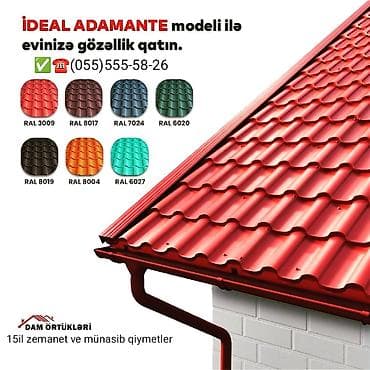 qiz oglan sekilleri profil ucun: Dam örtükləri – profnastil və metrotal (kafel görünüşlü metal kirəmit) — 1