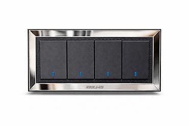 schmeler electric: Aulmo 4 açarlı divar açarı - Dizayn: Parlaq metal çərçivə, mat qara — 1