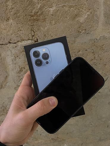IPhone 13 Pro Max, 128 GB, Sierra Blue, Face ID, Qırıq, Sənədlərlə