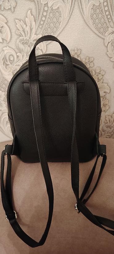 idman alet: Qara mini bel çantası/ryukzak – “CHANGE TIME” - Material: toxumalı — 2