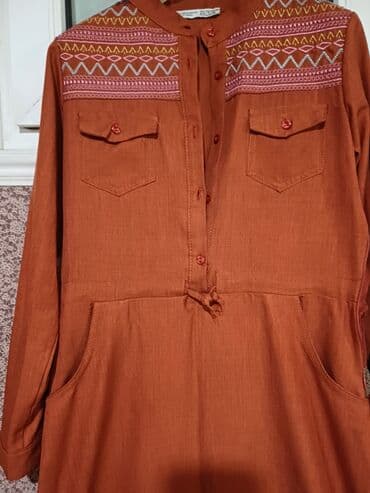 женские платья из вискозы: Повседневное платье, Макси, L — 8