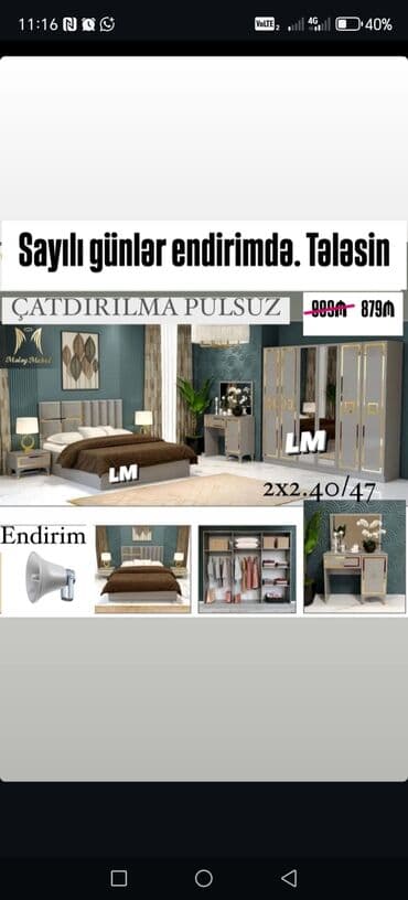 tuba: 2 təknəfərlik çarpayı, Dolab, Komod, Termo, Türkiyə, Yeni — 9