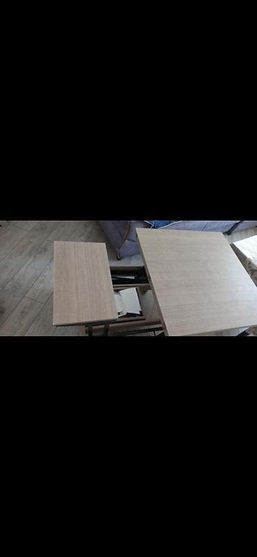 Kvadrat masa, Transformer, Təkərsiz, Teksturalı laminat, Zəmanətsiz — 3