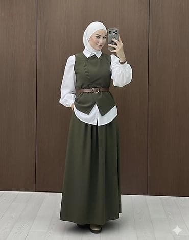 ana bala donları: Modest geyim kolleksiyası - İki hissəli dəstlər: uzunqol köynək və — 6