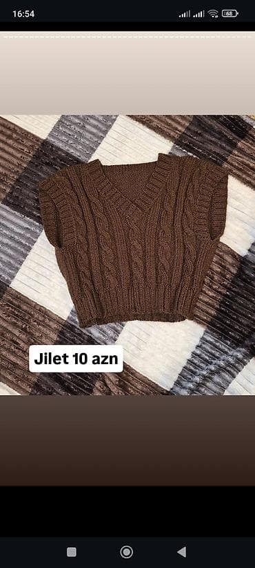 baş geyimi: Jilet, rəng - Qəhvəyi — 1