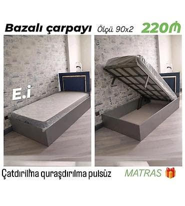 Çarpayılar: Yeni, Təknəfərlik çarpayı, Bazalı, Matras ilə, Siyirməsiz — 1