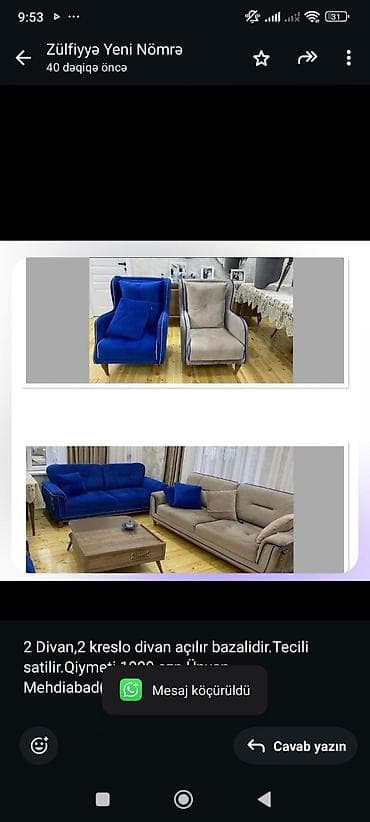 Divan, 2 kreslo, Divan lalafo.az -da Divan, 2 kreslo, Divan