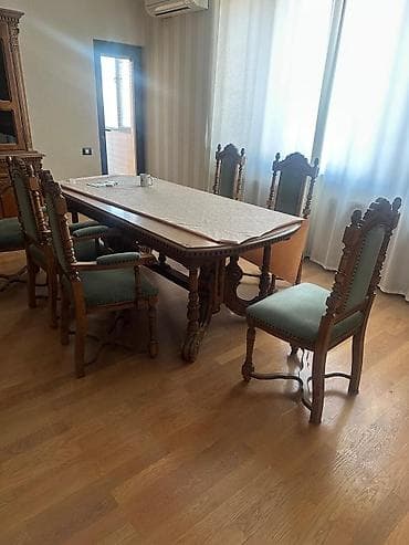 Для гостиной, Раскладной, Прямоугольный стол, 6 стульев — 4