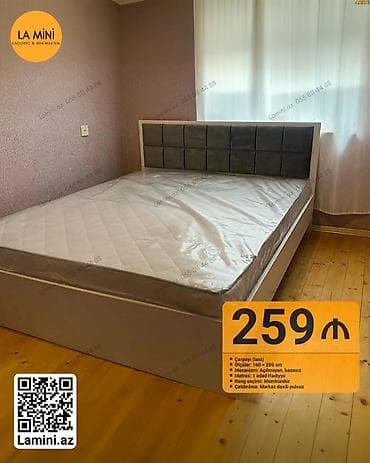 carpayı matras: İkinəfərlik çarpayı, Bazasız, Matras ilə, Siyirməsiz — 1