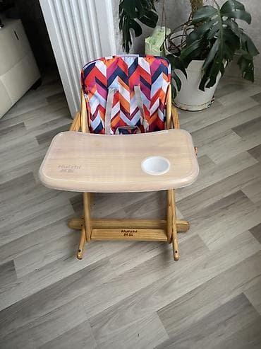 Игрушки: Uşaq yemək stulu – taxta konstruksiyalı, yelləncək funksiyalı - — 5