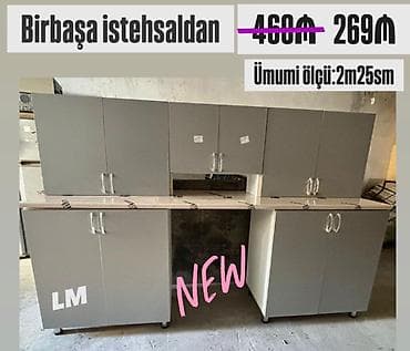 klasik mebel: Mətbəx mebellərinin sifarişlə hazırlanması Ümumi ölçü: 2 m 25 sm - — 1