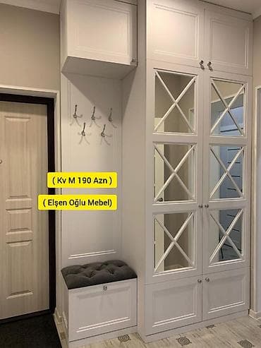 Yeni, 2 qapılı, Güzgülü, Ağ, Digər material, Açılan, Künc dolab