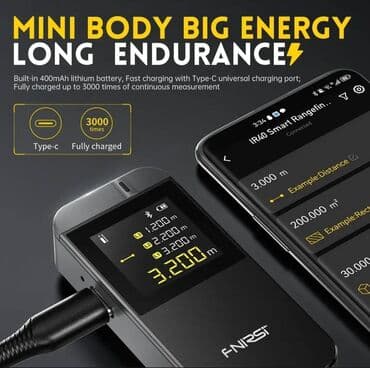 lazer metre qiymeti: Yeni Lazer məsafə ölçən, Hesablama funksiyalı, Rəngli displey, USB girişli, Pulsuz çatdırılma, Ödənişli çatdırılma, Rayonlara çatdırılma — 5