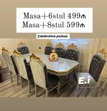 metbex ucun stol ve stullar: Новый, 6 стульев — 1