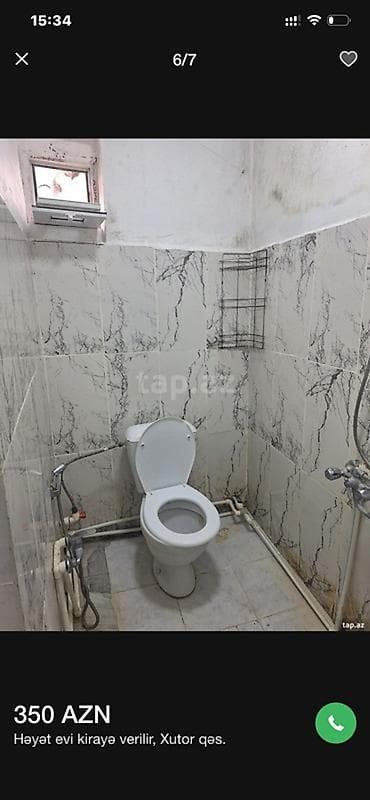 quba kiraye ev: Həyət evi kirayə verilir, Xutor qəsəbəsi — 350 AZN - Plan: 1 otaqlı — 1