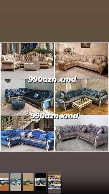 divan uzlukleri: Künc divan, Qonaq otağı üçün, Vеlur parça, Açılmayan — 1