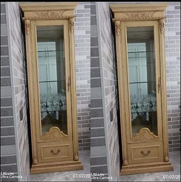 Klassik üslubda mebel dəsti - Vitrin şkafı: Qızılı-bej rəng at lalafo.az Klassik üslubda mebel dəsti - Vitrin şkafı: Qızılı-bej rəng