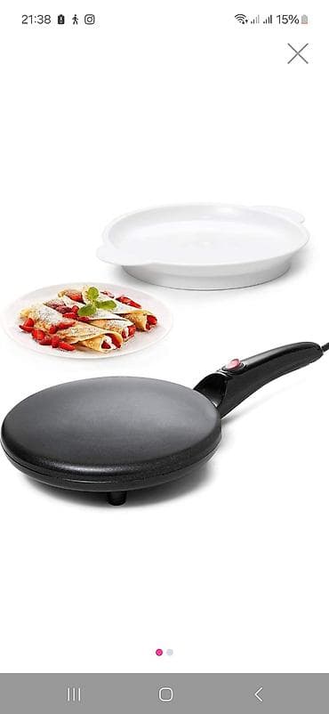 Elektrik krep/qəlyanaltı aparatı - Yapışmayan səthli dairəvi bişirmə