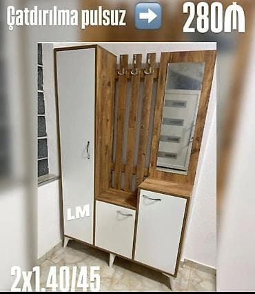 seyf qapi islenmis: Dəhliz üçün çoxfunksiyalı asma paltar dolabı dəsti. Xüsusiyyətlər: - — 1