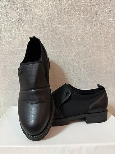 Мокасины и лоферы: Vitto Rossi italy – Qara dəri qadın ayaqqabısı - Model: bağsız — 1