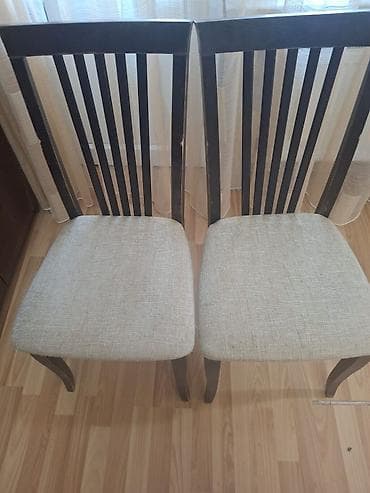 Qonaq otağı üçün, İşlənmiş, Açılan, Dördbucaq masa, 4 stul — 1