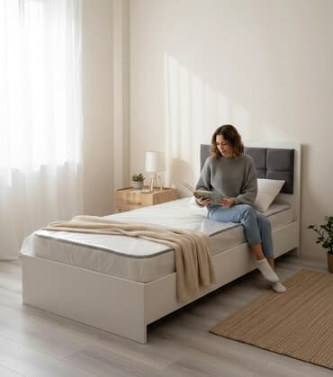 uşaq çarpayısı maşın: Təknəfərlik çarpayı, Bazalı, Matras ilə, Siyirməsiz — 2