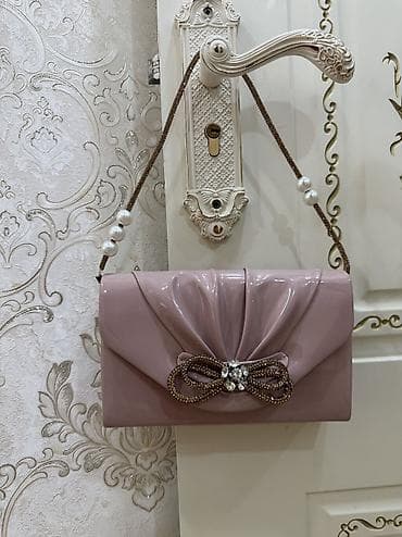 Çantalar: Zərif gecə çantası – Made in Turkey - Rəng: Açıq pudra/çəhrayı - — 3