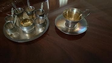 caşka nelbeki: Qəhvə dəsti, rəng - Gümüşü, Metal — 1