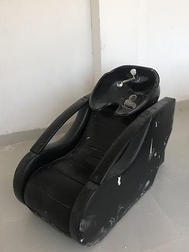 islenmis stol: Salon üçün yuyucu kreslo (şampuanlama stolu) - Material: qara rəngli — 2