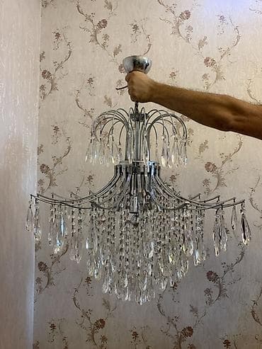 Çılçıraq, 10 və daha çox lampa, Xrustal — 4