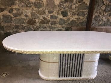 güzgü boy: Qonaq masası, Yeni, Açılmayan, Mərmər, Oval masa — 1