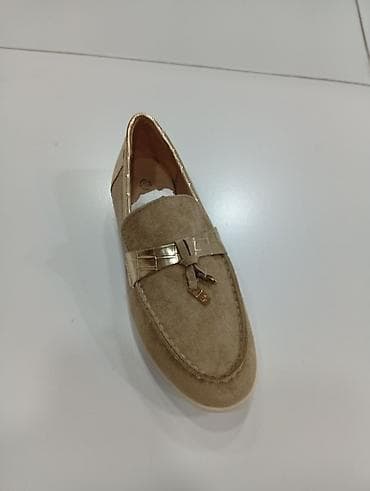 Qadın loaferləri – zərif gündəlik model - Üst material: yumşaq süet