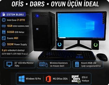 KOMPÜTER DƏSTİ (yeni) BARTER YOXDUR! Intel Core i7-3770 16GB DDR3