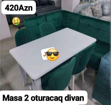 qabaq isdolu: Künc divan və masa desti — 1