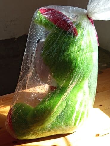 toxunma jaketler: Böyük ölçülü plyuş ayıcık - Rənglər: yaşıl və qırmızı, ağ yanaqlarla — 7