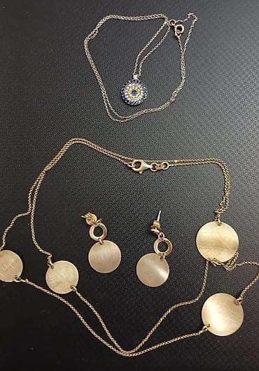 1. Серебрянная цепочка и серьги-монетки. Италия " LAFUEN"