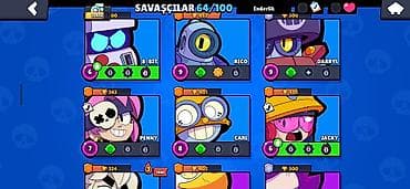 nintendo 2ds: Brawl Stars hesabı – 64/100 döyüşçü Ümumi: - Hesabda 64 döyüşçü — 3