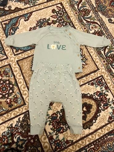 Məktəbli forması: Uşaq geyim dəsti – 2 parçalı 6-9 ay - Rəng: açıq yaşıl/mentol - Üst — 1