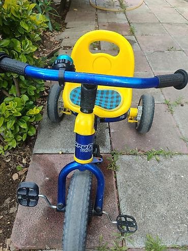 kinder stranger things: Uşaq üçtəkərli velosipedi – Pro Trike - Rəng: mavi-göy gövdə, sarı — 1