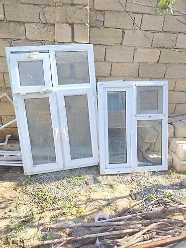 plastik pencer: PVC pəncərə blokları – ağ rəng Tərkib: - 2 ədəd ağ PVC pəncərə bloku — 2