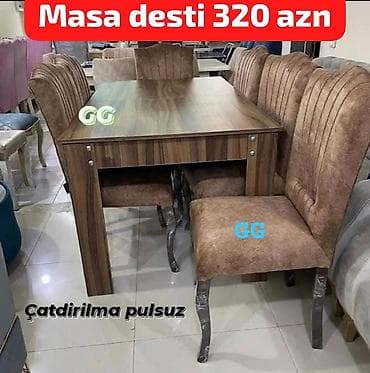 uşaq yemek masası: Yeni ve Sifarislə Masa dəsti 320_azn Olcu 170×90 Material laminat Reng — 1