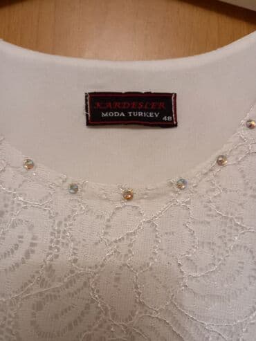 буквы из пенопласта на свадьбу: Xanım üçün yuxarı kofta hissəsi ağ rəngli güpürdən, aşağı yubka — 4