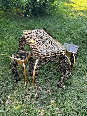 komputer stul: Qonaq otağı üçün, Yeni, Açılan, Dördbucaq masa, 2 stul — 2