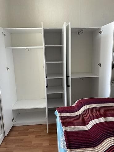 mini şkaf: Ağ rəngdə 3 qapılı geyim şkafı - Material: laminat/MDFlam, ağ rəng - — 4