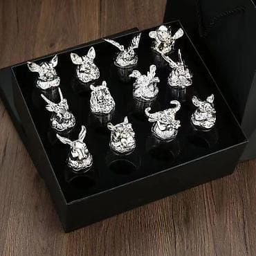 maneki neko online: Rümkalar, rəng - Qızılı, Şüşə, 12 ədədli dəst — 6