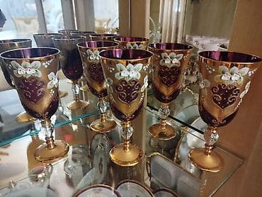 Qədəhlər, rəng - Qızılı, Şüşə, 6 ədədli dəst, Azərbaycan